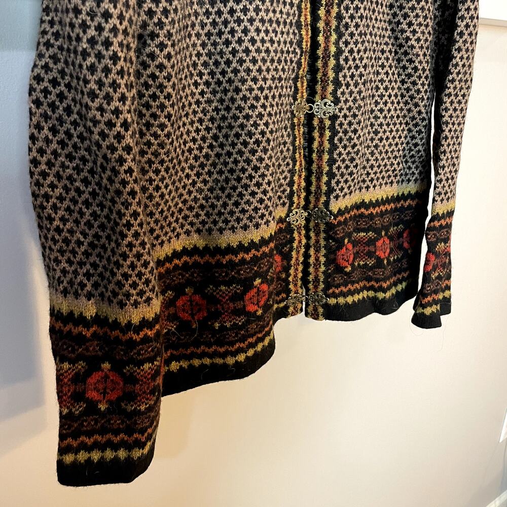 VTG Cambridge Dry Goods Nordic Fair Isle 100% Wool Sweater Women's Large - Picture 5 of 12